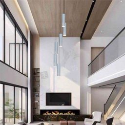 Lustre Pendente para Sala Pé Direito Duplo Sp-focus Branco - 4