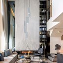 Ver imagem 3 de Lustre Pendente para Sala Pé Direito Duplo Sp-focus Branco