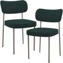 Ver imagem 1 de Kit 02 Cadeiras para Sala de Jantar Melina Base Arena L02 Bouclê Verde - Lyam Decor