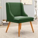 Ver imagem 2 de Kit 2 Cadeiras Estofadas para Sala de Jantar Pés Palito Lia Suede Verde - Ibiza