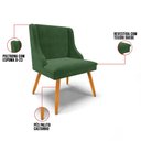 Ver imagem 3 de Kit 2 Cadeiras Estofadas para Sala de Jantar Pés Palito Lia Suede Verde - Ibiza