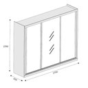 Ver imagem 4 de Guarda Roupa 3 Portas York 100% Mdf com Espelho Branco - Móveis Europa