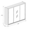 Guarda Roupa 3 Portas York 100% Mdf com Espelho Branco - Móveis Europa - 4