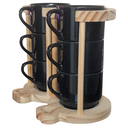 Ver imagem 3 de Kit Jogo 6 Xicaras Café/chá 200ml C/ Suporte Pinus Preta