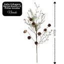 Ver imagem 5 de Galho Decor Natal Folhagens Berries Branco e Pinhas Rústico 62cm - Magizi