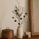 Ver imagem 2 de Galho Decor Natal Folhagens Berries Branco e Pinhas Rústico 62cm - Magizi