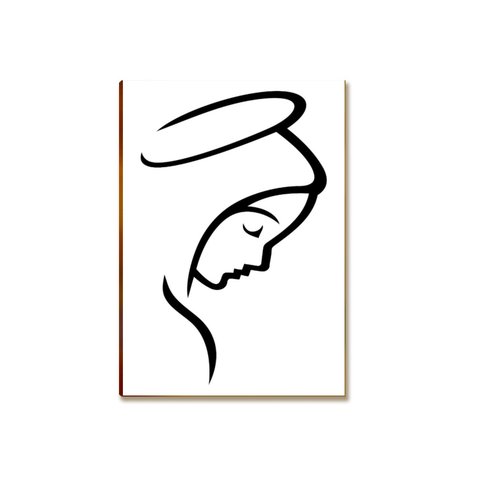 Placa MDF Religiosa Silhueta Fé e Devoção Parede Moderna A4