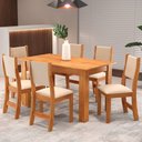 Ver imagem 1 de Mesa de Jantar 6 Lugares Valentina Mel/nude - Pnr Móveis