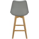 Ver imagem 5 de Kit 5 Banquetas Monty Leda Luisa Saarinen Alta Base Fixa Madeira