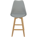 Ver imagem 3 de Kit 5 Banquetas Monty Leda Luisa Saarinen Alta Base Fixa Madeira