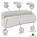 Ver imagem 3 de Sofá 4 Lugares para Sala de Estar Living 260cm Theo D06 Bouclê Creme - Mpozenato