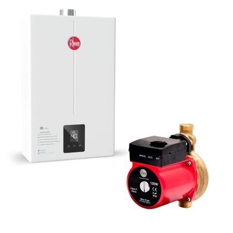 Kit Aquecedor 20 Litros Glp Bivolt + Bomba 120w 127v Rheem
