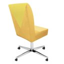 Ver imagem 2 de Kit 06 Cadeira Ana Giratória Metal Com Rodízio Suede Mostarda E Sintético Amarelo