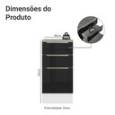 Ver imagem 2 de Balcão de Cozinha 40 Cm 3 Gavetas Branco/preto Lux Madesa Branco/preto