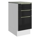 Ver imagem 1 de Balcão de Cozinha 40 Cm 3 Gavetas Branco/preto Lux Madesa Branco/preto