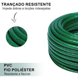 Mangueira de Jardim 15m Slim com Esguicho Reforçada Flexível:verde - 3