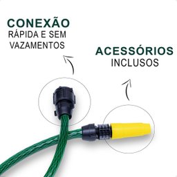 Mangueira de Jardim 15m Slim com Esguicho Reforçada Flexível:verde - 4