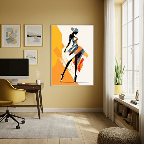 Quadro Decorativo Vestida de Formas 70x50cm Mold Branca