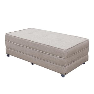 Puff Cama Dobrável Casal 130 Tecido Premium - Linho Champanhe