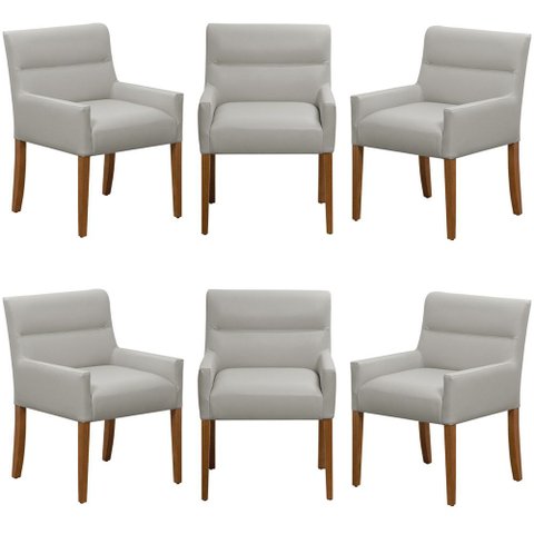 Kit 6 Cadeiras para Mesa de Jantar Angel Base Madeira Corano Fendi - Nexta Casa