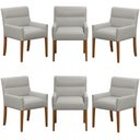 Ver imagem 1 de Kit 6 Cadeiras para Mesa de Jantar Angel Base Madeira Corano Fendi - Nexta Casa