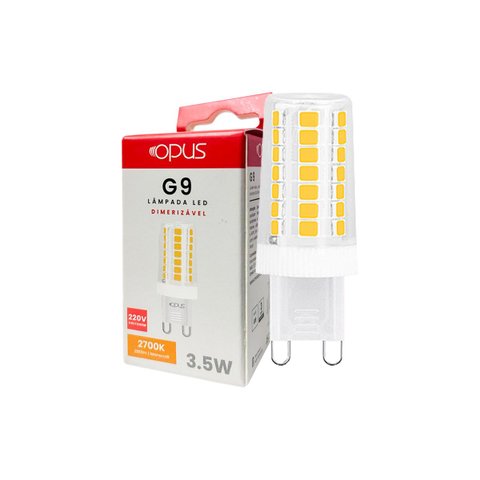 Lâmpada Led G9 3,5w 2700k Luz Quente 280lm Dimerizável 220v para Lustres Pendente