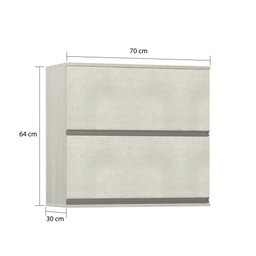 Armário Aéreo 70cm 2 Portas Anita Legno Crema Com Linho - 2 Armário Aéreo 70cm 2 Portas Anita Legno Crema Com Linho - 2