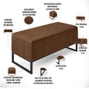 Ver imagem 4 de Puff Decorativo Para Sala de Estar Cléo W01 Base de Ferro 90cm Couríssimo Marrom - Lyam Decor