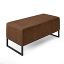 Ver imagem 1 de Puff Decorativo Para Sala de Estar Cléo W01 Base de Ferro 90cm Couríssimo Marrom - Lyam Decor