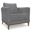 Ver imagem 5 de Kit 2 Poltronas e Sofá Living 2 Lugares 1,70m Vega Linho Pés Castanho - Pallazio Cor:Grafite
