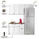 Ver imagem 4 de Cozinha Clássica Compacta 4 Peças 200cm Unna Poliman Móveis