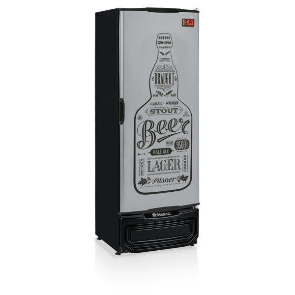 Refrigerador Vertical Cervejeira 410L Porta Cega 220V Tipo Inox Gelopar