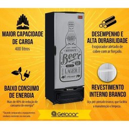 Cervejeira 410 Litros Porta Cega Tipo inox GRBA-400 GW Gelopar Laterais pretas 220v - 4