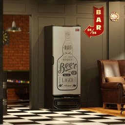 Cervejeira 410 Litros Porta Cega Tipo inox GRBA-400 GW Gelopar Laterais pretas 220v - 6