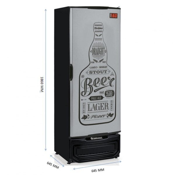Refrigerador Vertical Cervejeira 410L Porta Cega 220V Tipo Inox Gelopar - 5