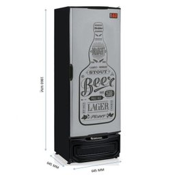 Cervejeira 410 Litros Porta Cega Tipo inox GRBA-400 GW Gelopar Laterais pretas 220v - 7