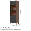 Ver imagem 3 de Torre Quente para Forno e Microondas MDF 72x221 cm Kali 168661 Carvalho Toq Chumbo Nicioli