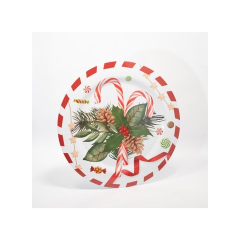 Kit 4 Sousplat de Natal Decoração Natalina Melamina 35cm