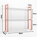 Ver imagem 5 de Prateleira Industrial 3 Níveis Rose Gold Mdf Branco