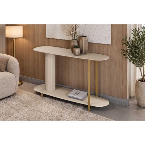 Aparador Sala Olimpo 1 Prateleira 135cm Off White Linea