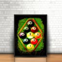 Ver imagem 2 de Quadro Decorativo Bolas De Sinuca 24x18cm - com vidro:Madeira branca
