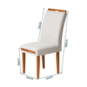 Ver imagem 3 de Kit 2 Cadeiras Estofadas de Jantar Azaléia - Mdf em Bouclê Pés em Madeira - Vintage Decor - Gelo