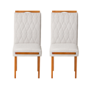 Ver imagem 1 de Kit 2 Cadeiras Estofadas de Jantar Azaléia - Mdf em Bouclê Pés em Madeira - Vintage Decor - Gelo