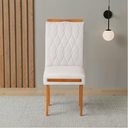 Ver imagem 2 de Kit 2 Cadeiras Estofadas de Jantar Azaléia - Mdf em Bouclê Pés em Madeira - Vintage Decor - Gelo