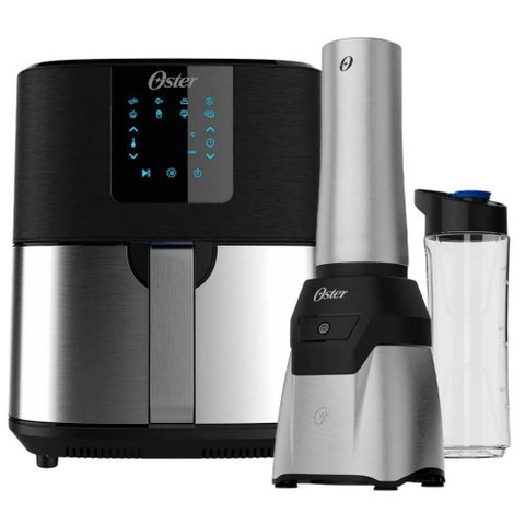 Kit Blender Power Inox e Fritadeira Ultra Digital 4,8l Oster 220v