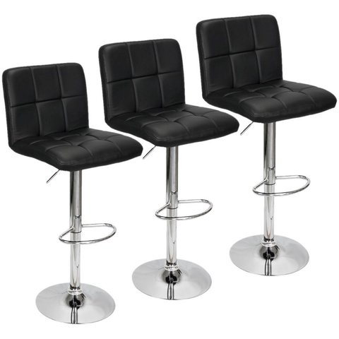 Kit 3 Banquetas Gomos Confort Preta Preta