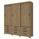 Ver imagem 5 de Guarda-Roupa Casal 3 Portas de Correr 9 Gavetas Uran Henn