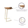 Mesa de Apoio Lateral Cinamomo Inclinato - Base Dourada Decore Casa - 4