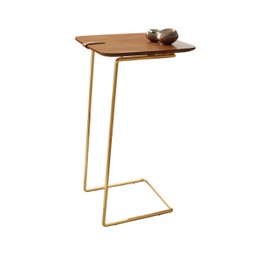 Mesa de Apoio Lateral Cinamomo Inclinato - Base Dourada Decore Casa - 1