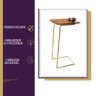 Mesa de Apoio Lateral Cinamomo Inclinato - Base Dourada Decore Casa - 6